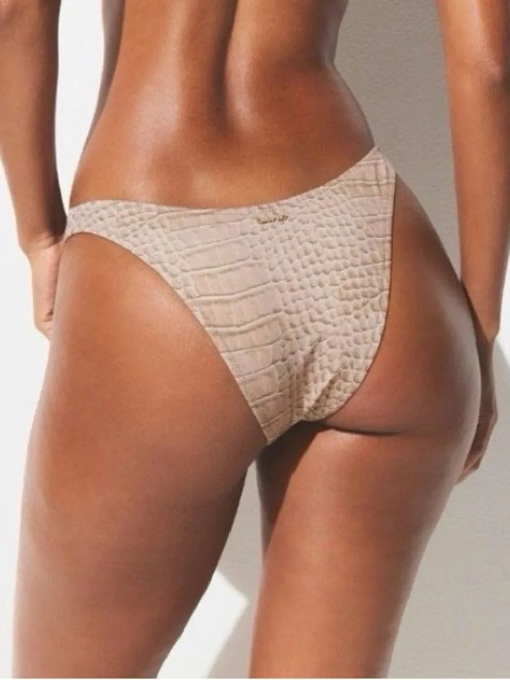 SKIMS Signature Swim Cheeky Tanga Bikini Bottom | Dune 🐊 Print | 2X | NWT